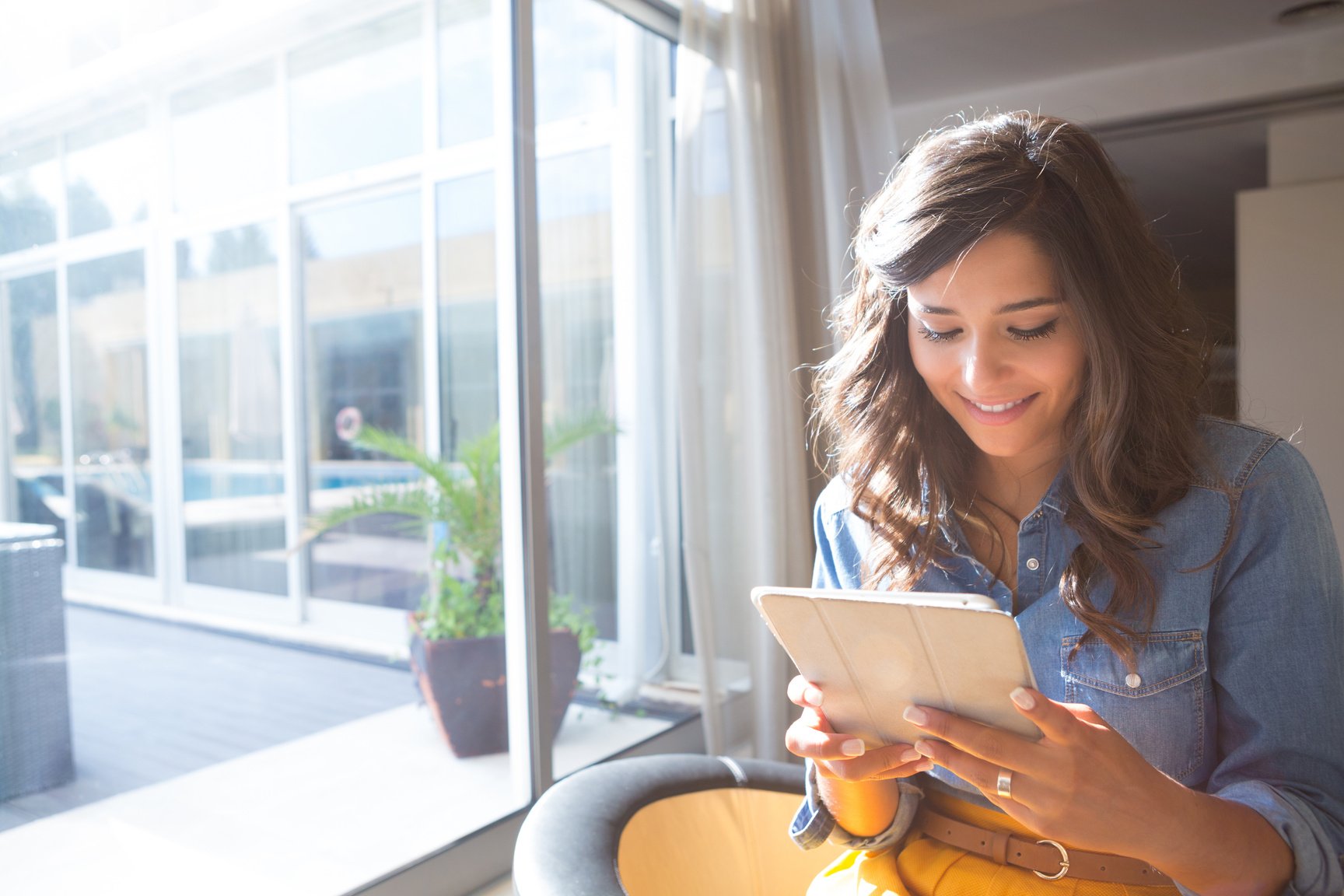 Woman Using Tablet